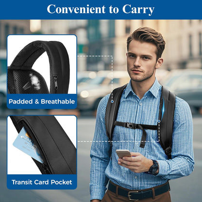 MATEIN Work Backpack with Lunch Compartment, Waterproof PU-coated Meal Prep Backpack for Men with Cutlery Pocket, Large 17 Inch Laptop Back Pack with USB Port, Insulated Cooler Bag for Office Picnic