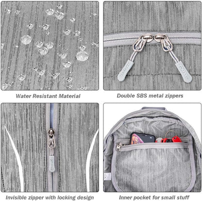 ZOMAKE 25L Ultra Lightweight Packable Backpack, Foldable Hiking Backpacks Water Resistant Small Folding Daypack for Travel(Silver Gray)