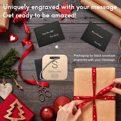 Customized Stainless Steel Luggage Tags: Personalize Your Suitcases, Backpacks, and Bags with Your Text (Rose Gold)