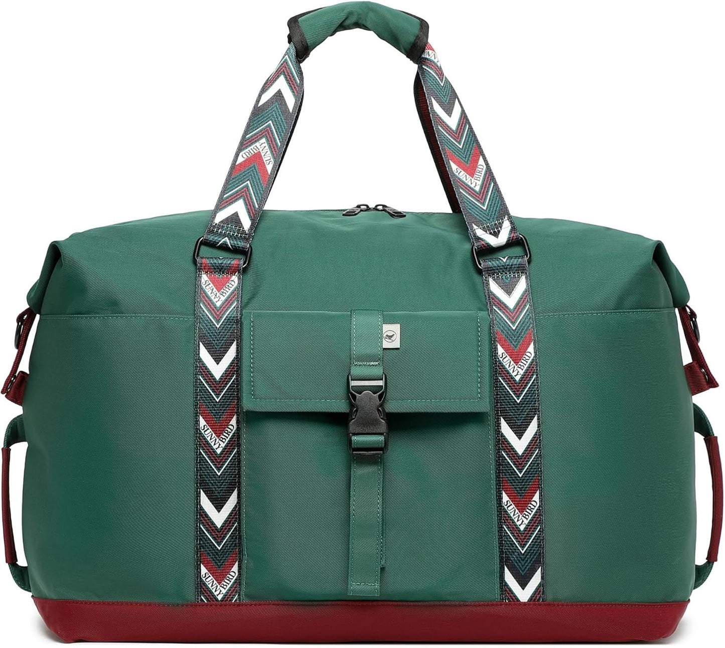 SUNNY BIRD Duffel with Utility Pouch, 40L Weekender Overnight Bag with Shoe Compartment for Travel and Sports (Greenboho)