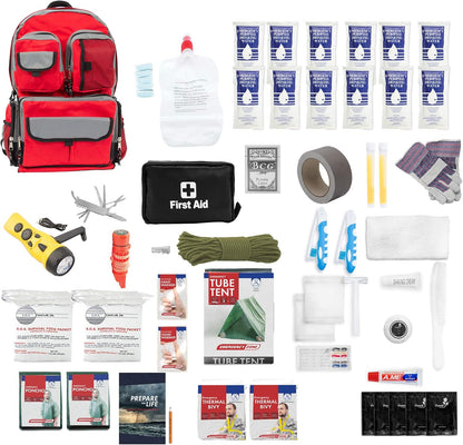 Urban Survival Bug-Out Bag/Go Bag and Disaster Survival Supplies for up to 6 People | Survival Kit for Wildfires, Hurricane, Civil Unrest & More