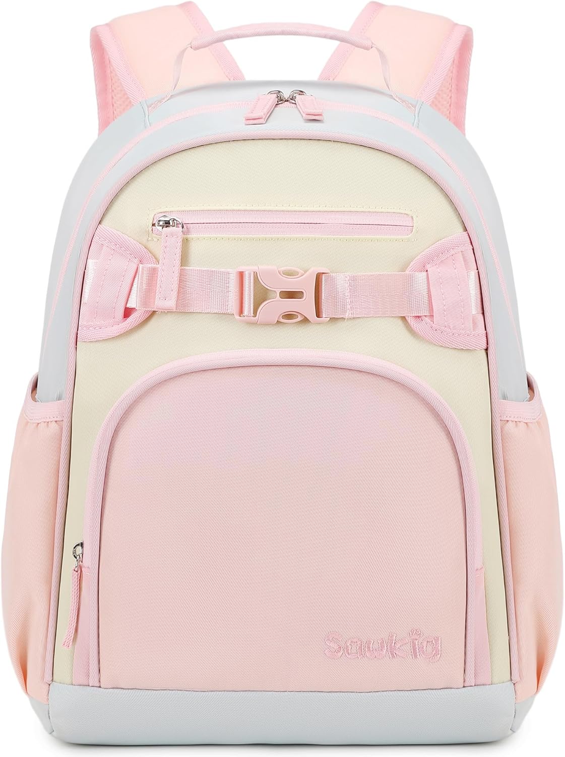 Lightweight Cute Kids Backpack for School Kindergarten Elementary Backpacks for Gilrs ages 6-8-10 (Pink Cream Celeste)