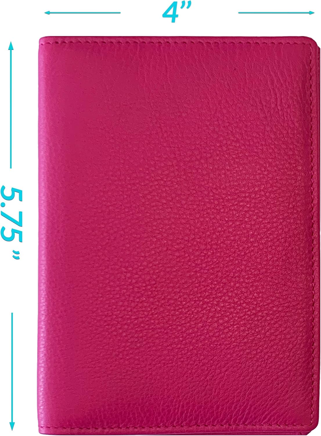 Personalized Monogrammed Bright Pink Leather RFID Passport Wallet