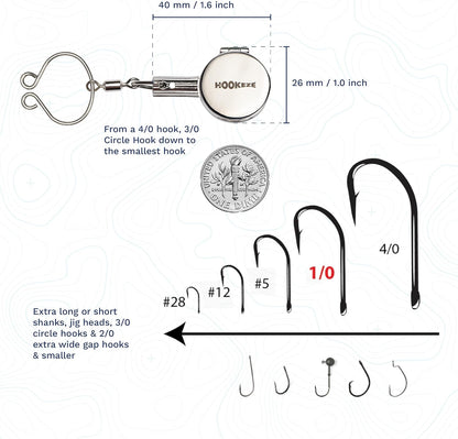 HOOK-EZE Fishing Knot Tying Tool | Protect from Fish Hooks | Tie Fishing Knots Easily | Cool Gadgets for Fishermen | Ice Fly Fishing | Fishing Accessories for Beginner Anglers | Nail Knot Tool