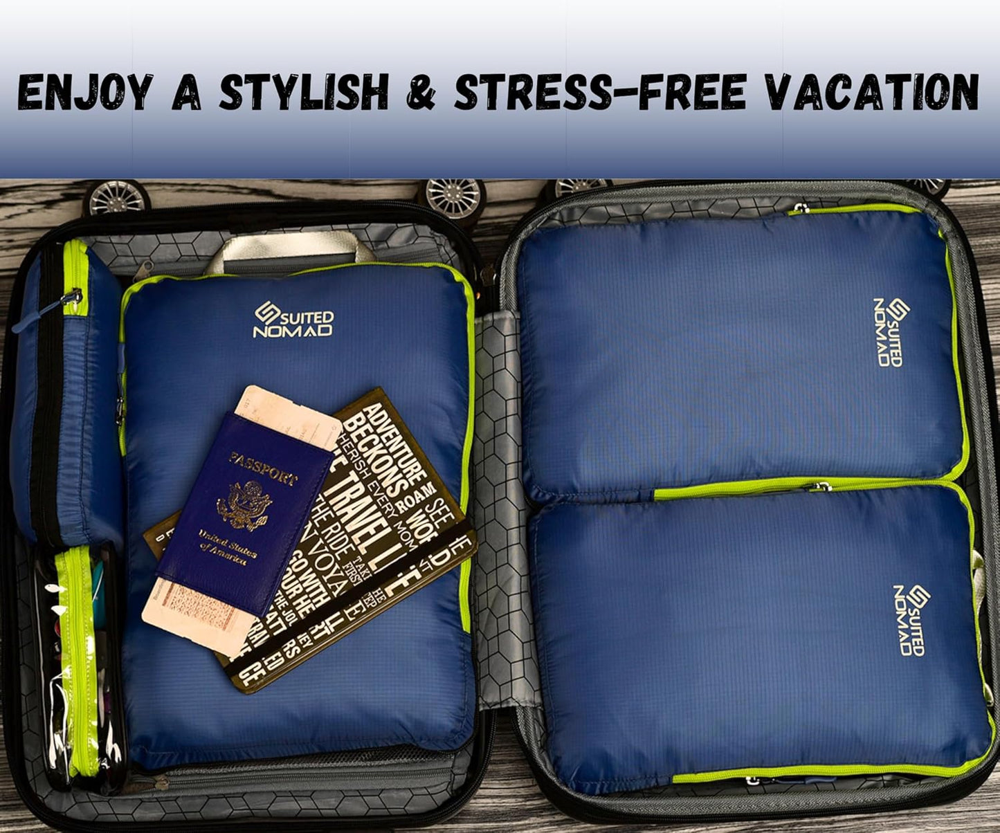 6 Set/3 Set Ultralight Compression Packing Cubes, Suitcase and Backpack Travel Organizer Bags