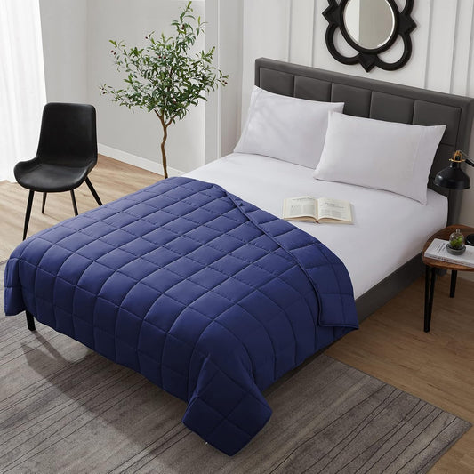 L'AGRATY Weighted Blanket - 40"x60" 7lbs Cooling Breathable Heavy Blanket Microfiber Material with Glass Beads Small Blanket All-season Summer Fall Winter Soft Thick Comfort Blanket