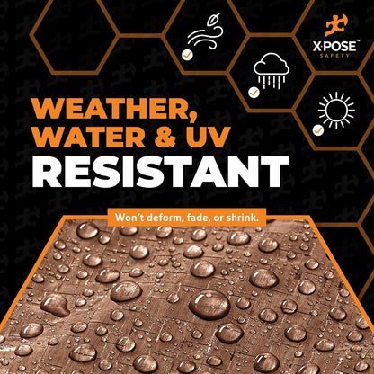 Multipurpose Protective Cover Brown Poly Tarp 8' x 10' (2-Pack) - Durable, Water Resistant, Weather Resistant - 5 Mil Thick Polyethylene - by Xpose Safety