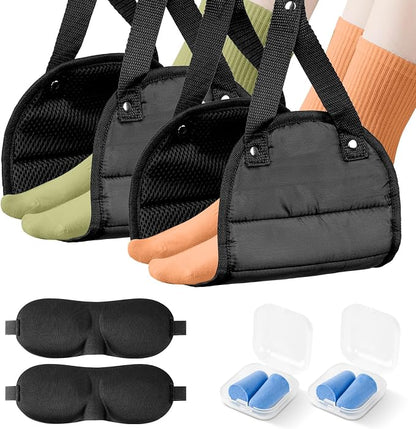 2 Pack Airplane Foot Rest, Portable Airplane Foot Hammock by Unknown
