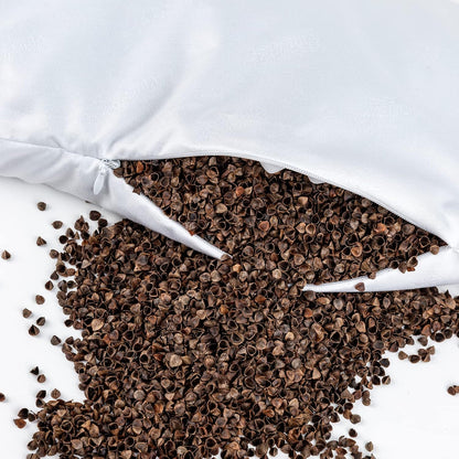 Buckwheat Neck Support Pillow Cervical Neck Cylinder Bolster Pillow,Buckwheat Hulls Adjustable Roll Pillow,Neck Pain Relief for Back and Side Sleepers Round Pillows for Lunch Break Grey, 6*15 inch