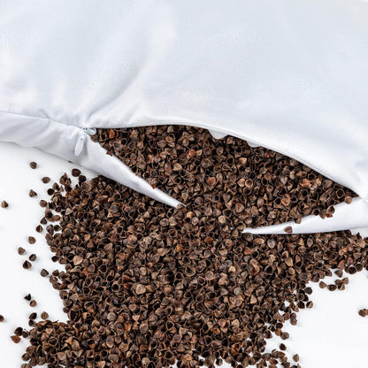 Buckwheat Neck Support Pillow Cervical Neck Cylinder Bolster Pillow Neck Pain Relief Breathable Comfortable for Back and Side Sleepers Round Pillows for Lunch Break Yellow, 6x15 Inch