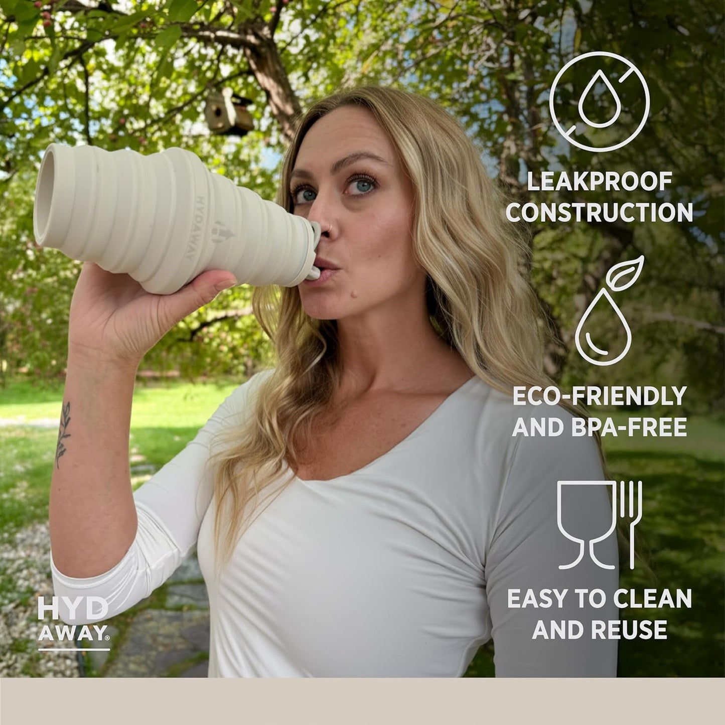 HYDAWAY 25oz Collapsible Water Bottle - BPA-Free, Leakproof, Lightweight, and Space-Saving - Perfect for Hiking, Travel, and All-Day Hydration