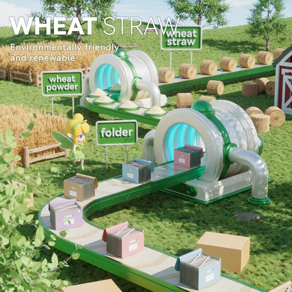 Accordion File Organizer, 13 Pockets Wheat Straw Expanding File Folder, Portable Monthly Paper Bill Tax Receipt Organizer, Letter A4 Size Document Holder with Colorful Tab - Grass Green