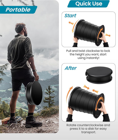 TRIPTIPS Upgrade Retractable Portable Toilet Travel Toilet Adjustable Height Camping Toilet Portable Potty for Adults Kids, Foldable Portable Toilet for Camping/Car