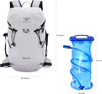 15L Hydration Backpack with 2L Water Bladder Water Backpack for Women, , Lightweight & Comfortable Running Vest for Running, Hiking, Cycling, Climbing, Camping, Biking,Rave