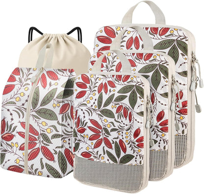 4-Piece Packing Cube Set - Lightweight Luggage Organizers for Travel, Vacation and Suitcases - Durable Accessories with Compression