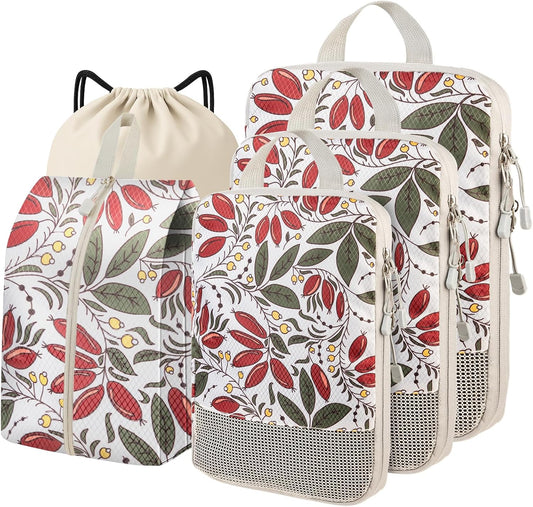 4-Piece Packing Cube Set - Lightweight Luggage Organizers for Travel, Vacation and Suitcases - Durable Accessories with Compression