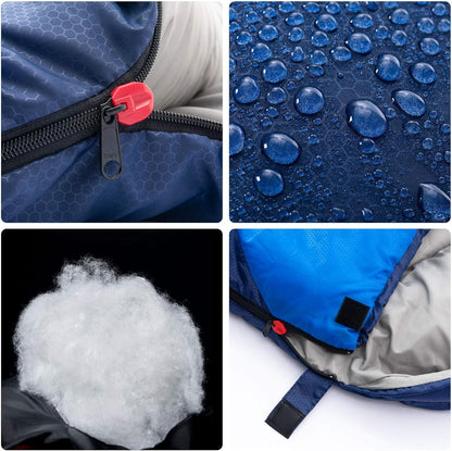 BISINNA Sleeping Bag with Pillow - 4 Season Backpacking Sleeping Bag Lightweight Waterproof Warm and Washable for Adults, Kids, Women, Men's Outdoors Camping, Hiking, Mountaineering