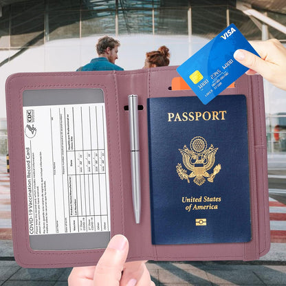 ZOPPEN Passport Holder Wallet, Passport Cover Travel Wallet Women Travel Essentials Accessories Document Organizer Travel Must Haves Rfid Blocking Cover Case for Women and Men, Purple