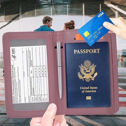 ZOPPEN Passport Holder Wallet, Passport Cover Travel Wallet Women Travel Essentials Accessories Document Organizer Travel Must Haves Rfid Blocking Cover Case for Women and Men, Purple