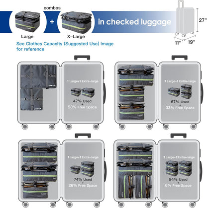 Grand Fusion Stow-N-Go Travel Luggage Organizer – Portable Hanging Travel Shelves, Carry-On Closet Organizer, Hanging Packing Cubes, Collapsible Carry-On Organizer for Cruises & Hotels. Dark Gray - L