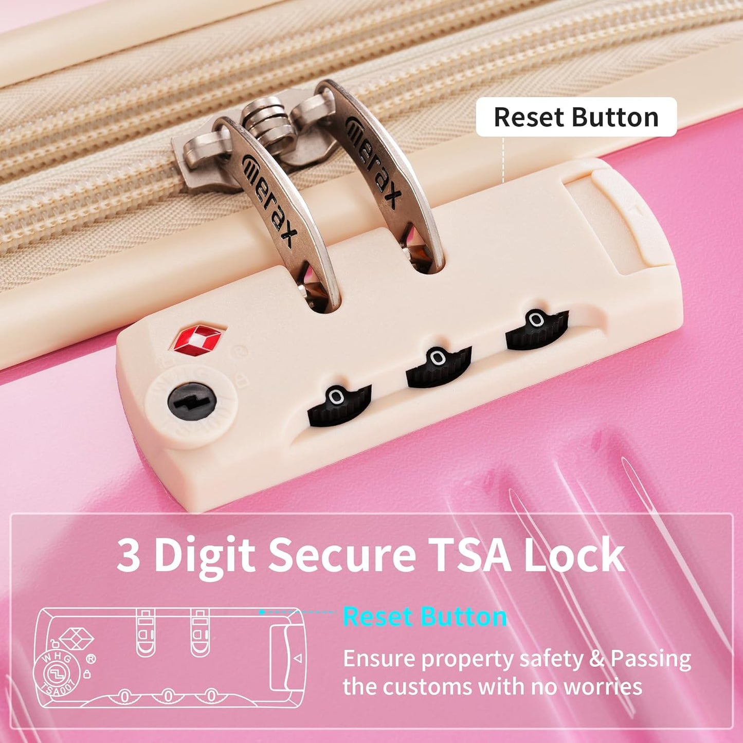 Merax Luggage Sets 3 Piece, Hardside Expandable Suitcase Set with Spinner Wheels, Lightweight Gradient Color Luggage 20+24+28 IN,Gradient Pink