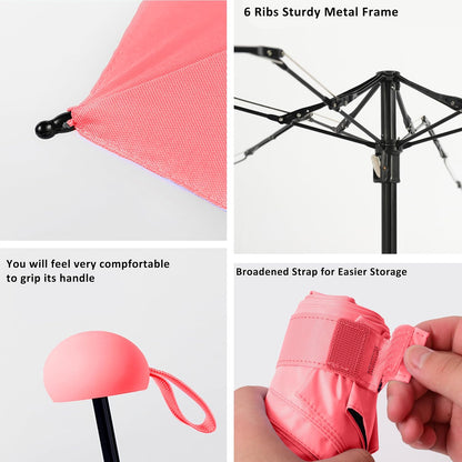 BAODINI Travel Mini Umbrella for Purse With Case Small Compact UV Sun Protection Sun Lightweight Tiny Pocket Umbrella for Women Kids and Men