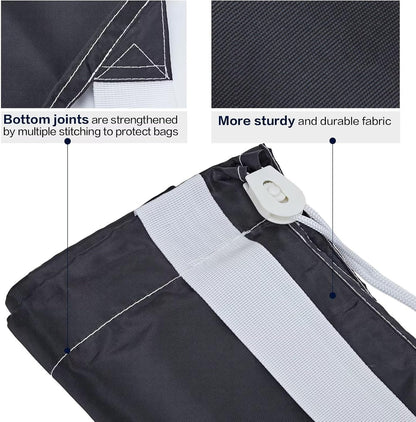 HOMEST 2 Pack XL Nylon Laundry Bag with Strap, Large Dirty Clothes Organizer, Easy Fit a Laundry Hamper or Basket, Can Carry Up to 4 Loads of Laundry, Black and Sky Blue