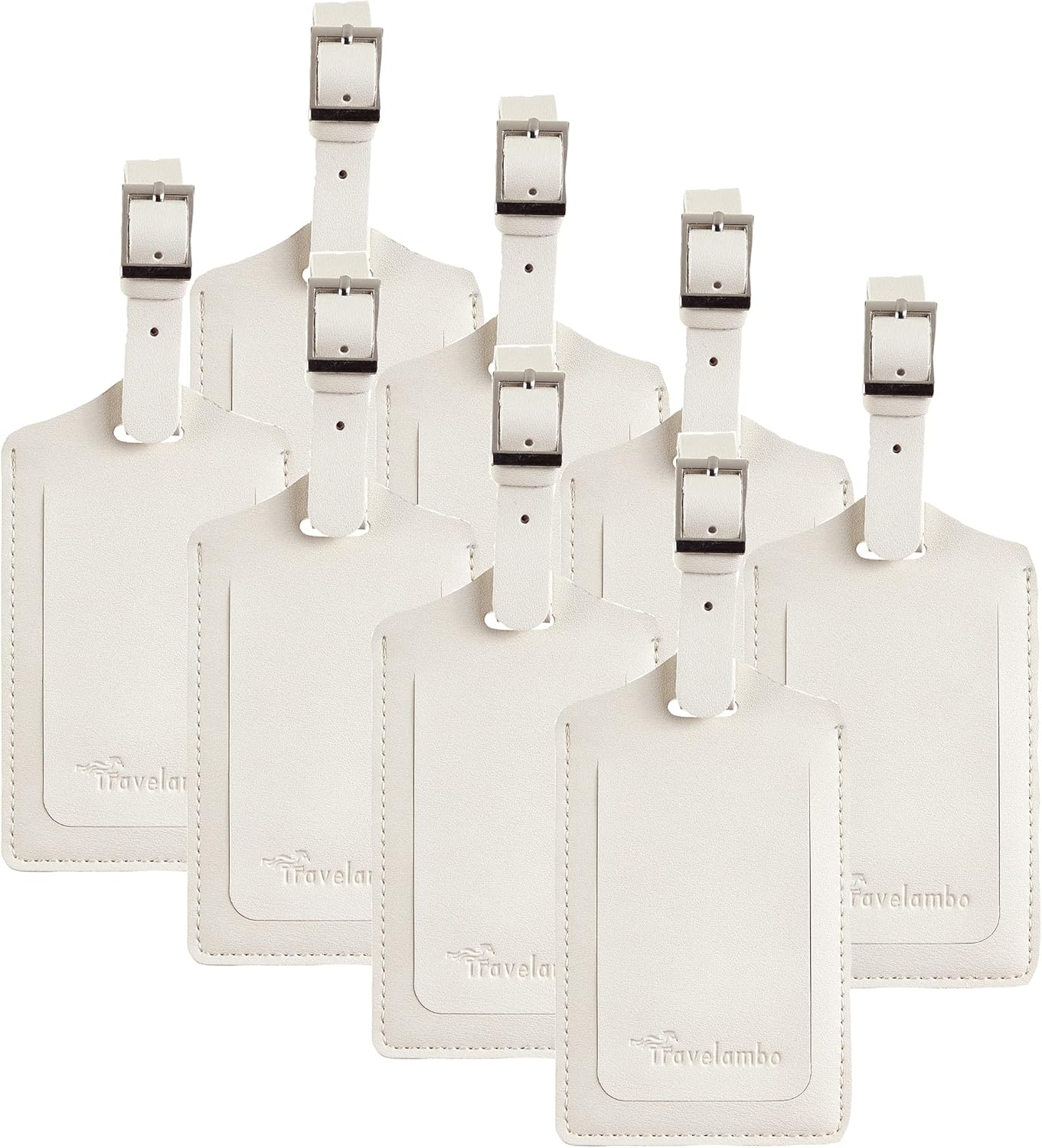 8 Pack Leather Luggage Travel Bag Tags by Travelambo