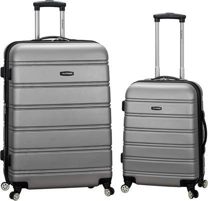 Rockland Melbourne Hardside Expandable Spinner Wheel Luggage, Silver, 2 Piece (20/28)
