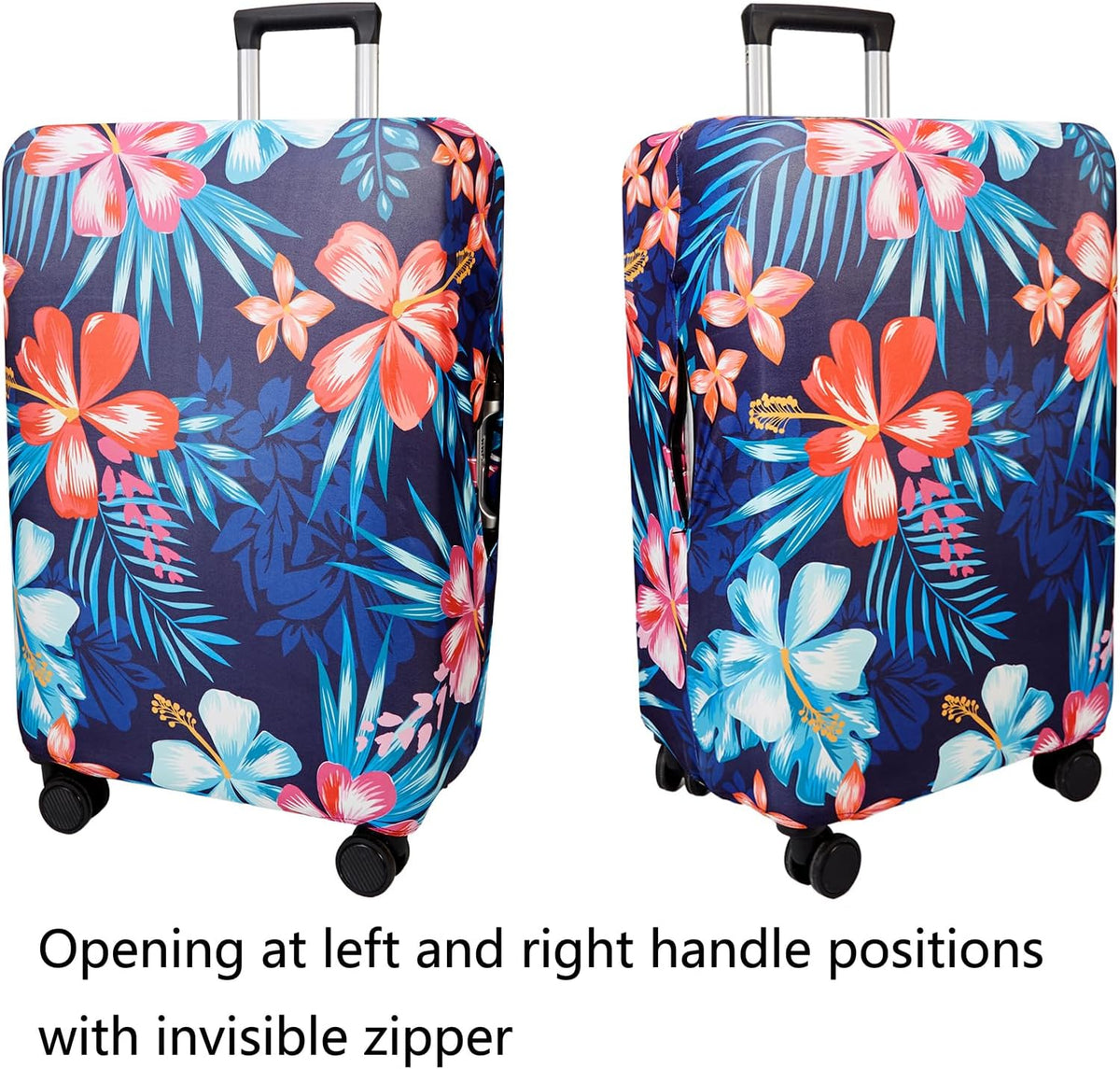 WUJIAONIAO Travel Luggage Cover Baggage Suitcase Cover Protector Skins 18-32 Inch (Flower, S (for 18-20 inch luggage))