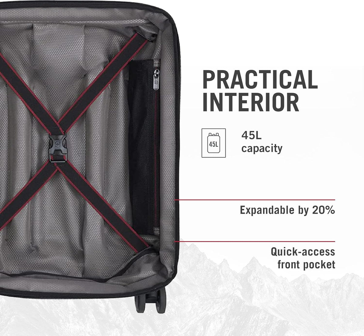Victorinox Spectra 3.0 Frequent Flyer Plus Carry-On - Modern Hardside Carry-On Luggage - Rolling Suitcase with Spinner Wheels - Holds Travel Accessories - 45 Liters, Black