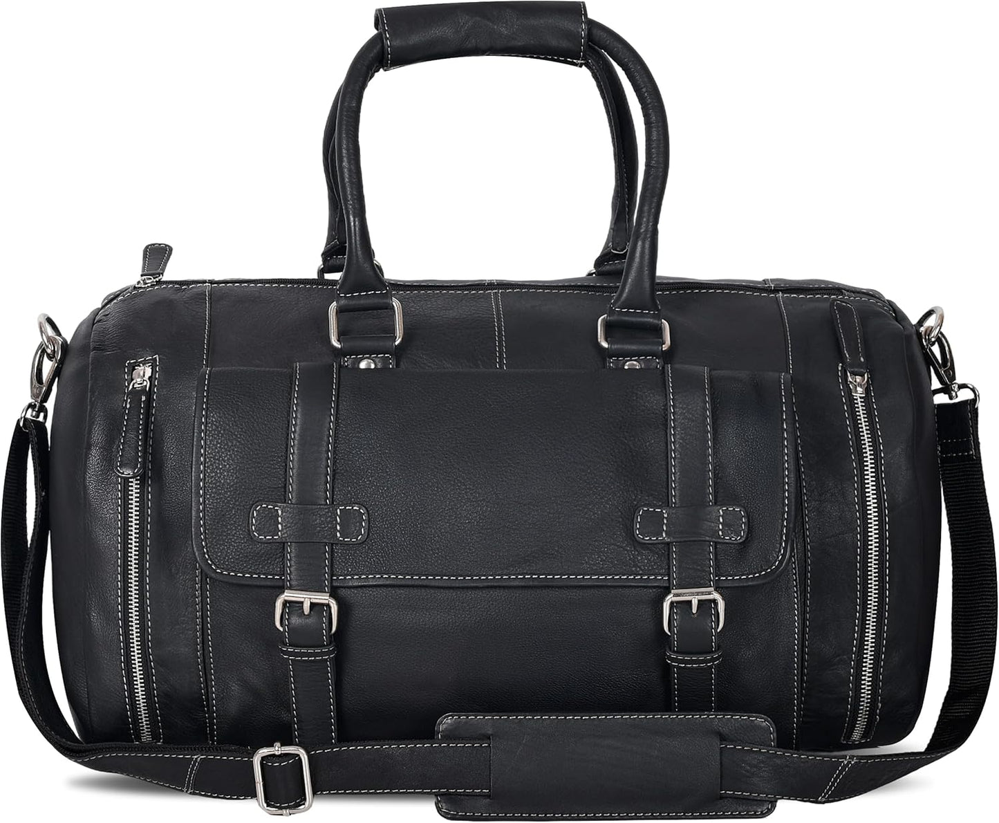 Genuine Leather Duffle Bag for Men | Vintage Weekender Travel Bag | Overnight Carry-On Luggage | Handmade Leather Gym Bag for Men