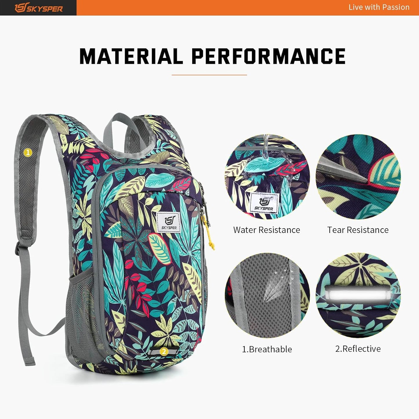 SKYSPER Small Daypack 10L Hiking Backpack Packable Lightweight Travel Day Pack for Women Men