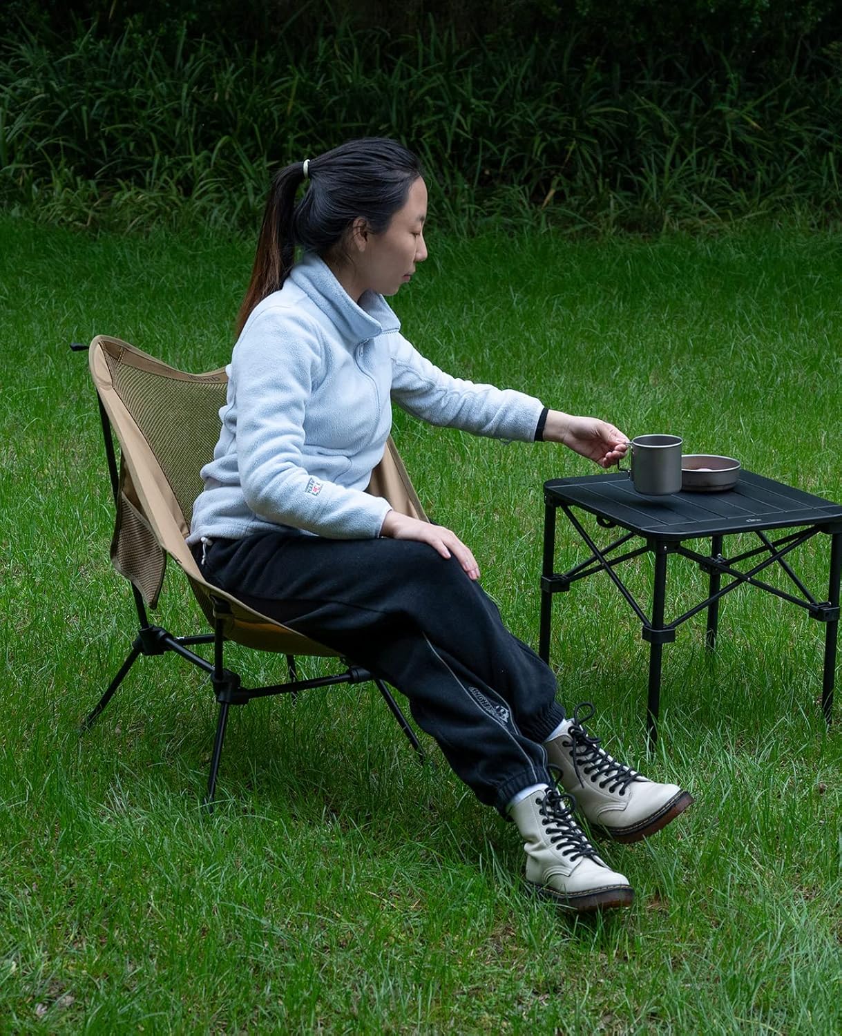 iClimb Ultralight Compact Camping Folding Beach Chair with Anti-Sinking Large Feet