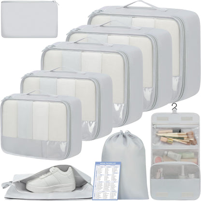 BAGAIL 9 Set Packing Cubes Luggage Packing Organizers for Travel Accessories
