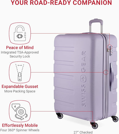 SwissGear 7366 Hardside Expandable Luggage with Spinner Wheels, Evening Haze, 3-Piece Set (19/23/27)