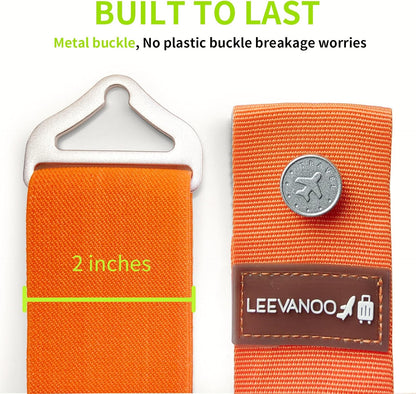 Luggage Straps for Suitcases Add a Bag Luggage Strap,2-in-1 Travel Belt for Luggage Straps Travel Belt Over Handle for Carry On Bag Adjustable Suitcase Belts Airport Travel Accessories Orange