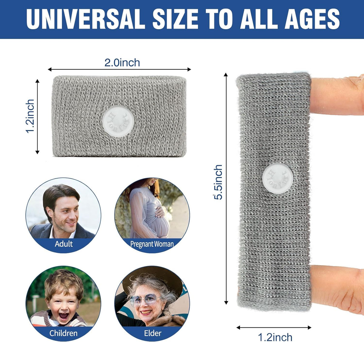 Motion Sickness Bands Anti Nausea Wristband for Adult and Kids Morning Sickness Relief for Pregnant Women Acupressure Nausea Relief for Car, Sea, Air Sickness - 3 Pairs Grey, Grey, Black