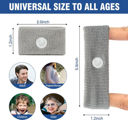 Motion Sickness Bands Anti Nausea Wristband for Adult and Kids Morning Sickness Relief for Pregnant Women Acupressure Nausea Relief for Car, Sea, Air Sickness - 3 Pairs Grey, Grey, Black