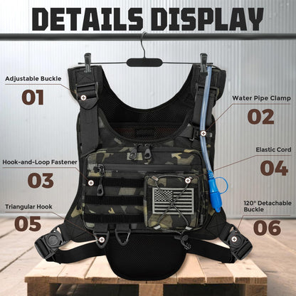 Hydration Vest（The design patent has been granted ）with 2L Water Bladder for Men and Women,Lightweight Adjustable Hydration Backpack,Reflective Running Hydration Chest Bag for Hiking Climbing Cycling