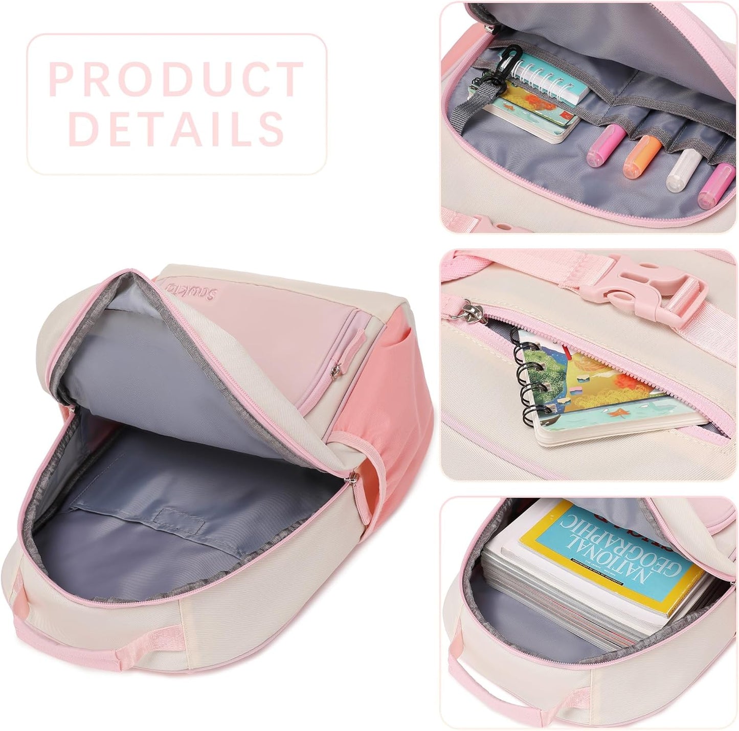 Lightweight Small Backpack for Kids Kindergarten Preschool Backpacks for Girls Ages 2-4-6 (Pink Cream)