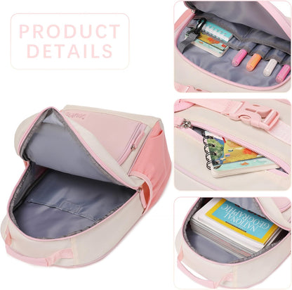 Lightweight Small Backpack for Kids Kindergarten Preschool Backpacks for Girls Ages 2-4-6 (Pink Cream)