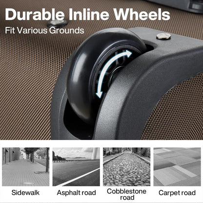 Hanke Expandable Carry On Luggage Suitcases with Wheels Foldable Duffle Bag for Travel Carry On suitcase Weekend Bag for Women Men（Coffee）