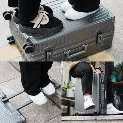 ROAMING Zipperless Luggage Airline Approved with Polycarbonate Aluminum Frame, Lightweight Hardside Luggage with Spinner Wheels, Metal Travel Luggage with Double TSA Locks, Carry On 20 Inch, gray