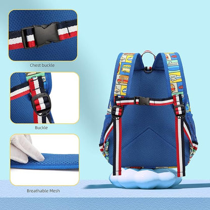 willikiva Cartoon Bus 12 Kindergarten Backpack - Image 4