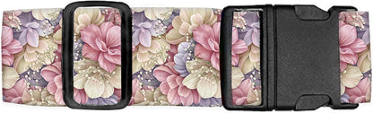 Luggage Straps for Suitcases Travel Belt Accessories, Cute Suitcase Strap, Adjustable Luggage Belt Strap, Heavy Duty with Quick-Release Buckle Luggage Strap Luxury Flowers Leaf