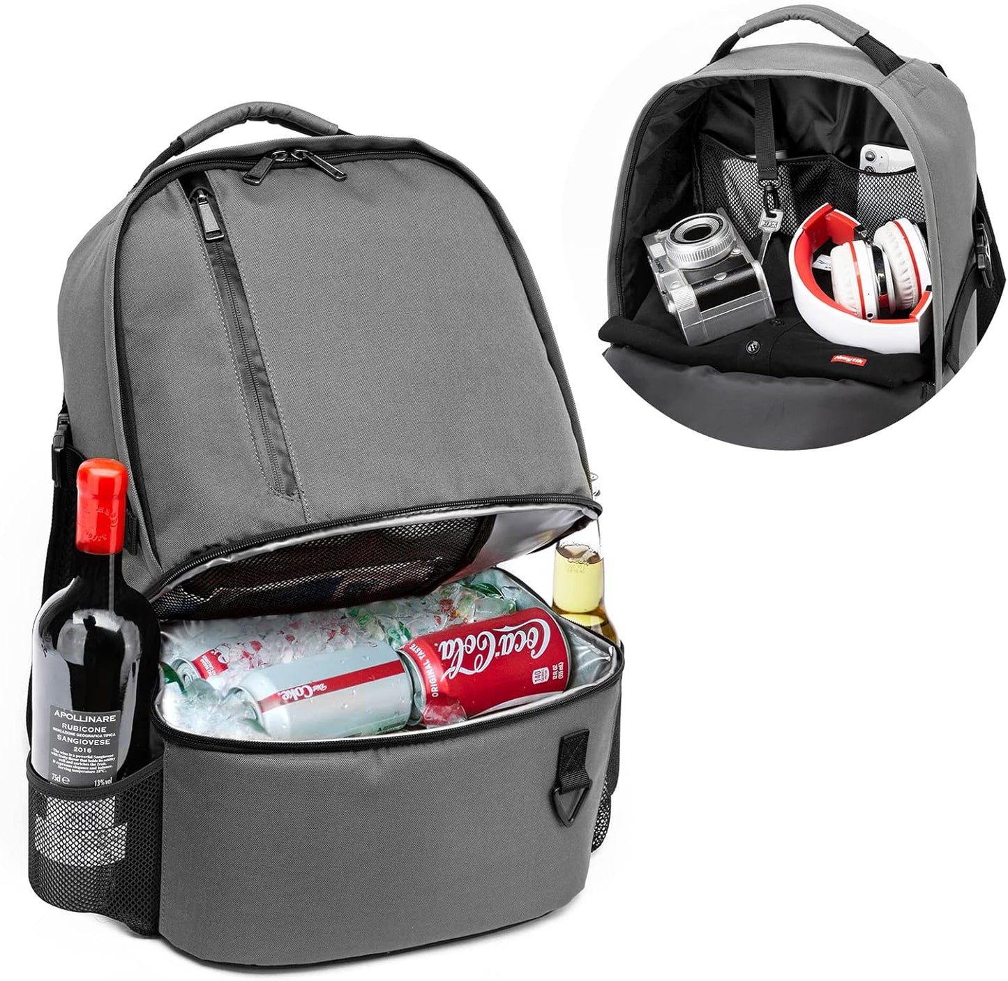 TUGUAN Insulated Cooler Backpack 38 Cans Double Deck Leakproof Lightweight Soft Lunch Backpack Small Cooler Bag Beach Picnic