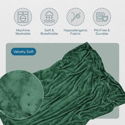 Resty 65"x40" Traveling Airplane Blanket, Forest Green – Lightweight, Velvety Soft Blanket That Becomes a Travel Pillow – Must-Have Comfort for Planes & Road Trips – Travel Essentials for Women & Men