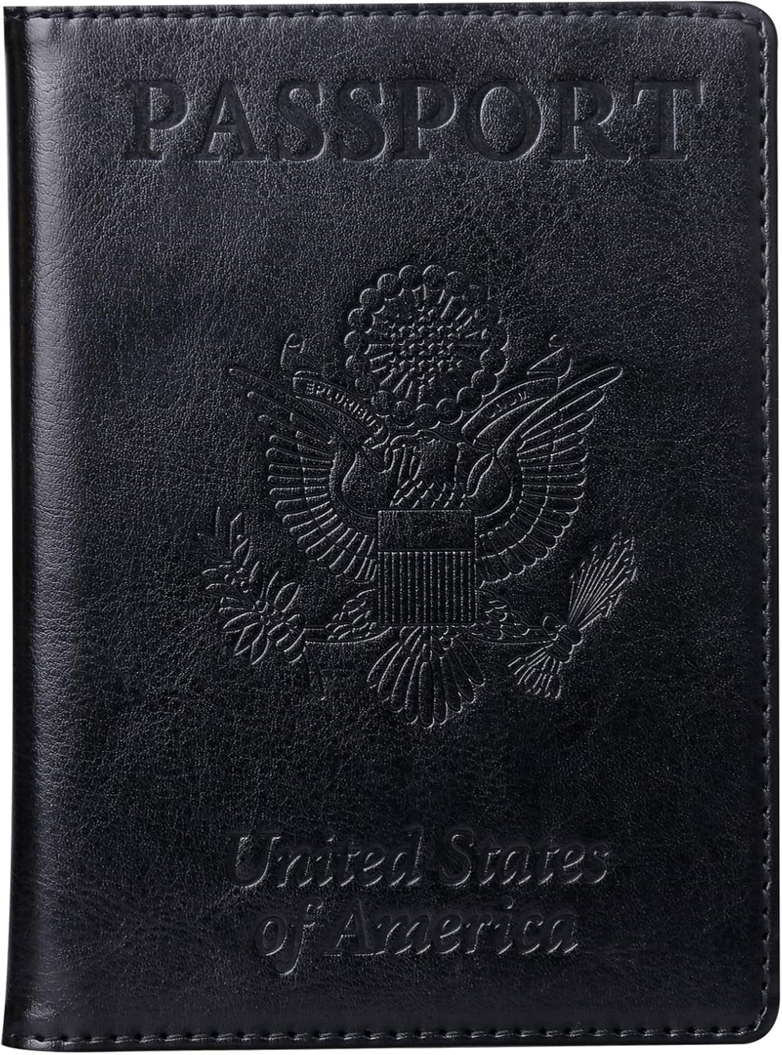 TIGARI Passport Holder for Travel Women Men, PU Leather Passport Wallet Cover Case Sleeve, Waterproof Protected Document Organizer, Family Vacation Plane Cruise Travel Essentials-Black