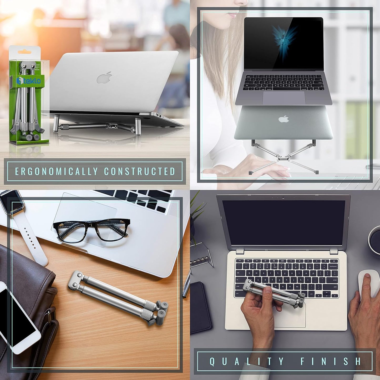 X-Stand Laptop Stand, Steklo Universal Computer Stand for MacBook 12" 13" 15" 17" Screen, Aluminum Cooling Portable Adjustable MacBook Stand, Laptop Riser (NEWEST 2018 2017 2016) X-Stand